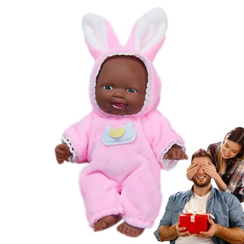 higyee Minipuppen für Mädchen, kleine Schlafpuppe | Handgefertigte Puppen - 6 Zoll weicher Körper handgefertigte kleine Schlafpuppe mit Hasen-Pyjama für Kinderparty-Geburtstagsgeschenke für Neue von higyee