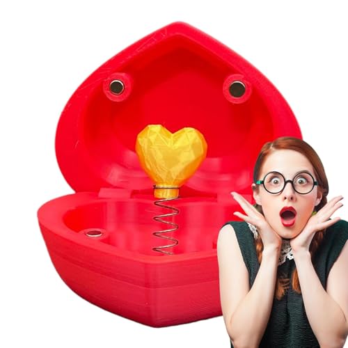 higyee Prank Love Heart Box, Pop-Out Prank Box | -gedrucktes Pop-Out-Streichbox-Spielzeug,Gag Joke Relaxation Toys Paar-Andenken Neuheit Ornament für Geburtstag, Valentinstag von higyee