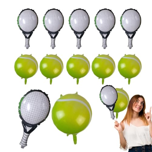 higyee Tennisball-Luftballons,Tennis-Geburtstagsballons - 12 Stück/Set Luftballons in Tennisschlägerform | Realistische Partydekoration für Kinder- und Männergeburtstage von higyee