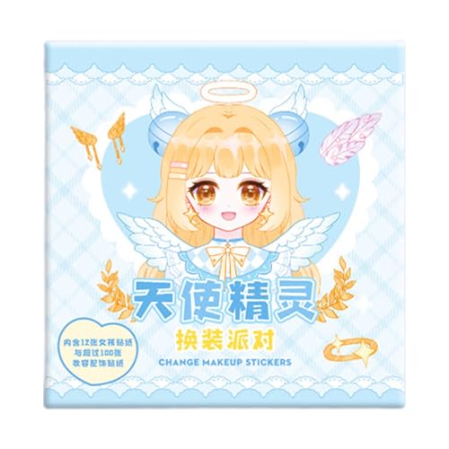 higyee Wunderschönes Prinzessinnen-Sticker-Spielzeug, handgemachtes Sticker-Spielzeug - Kinder Prinzessin Make-up verkleiden - Lustiges und farbenfrohes Bastelspielzeug mit Aufklebern für Mädchen, von higyee