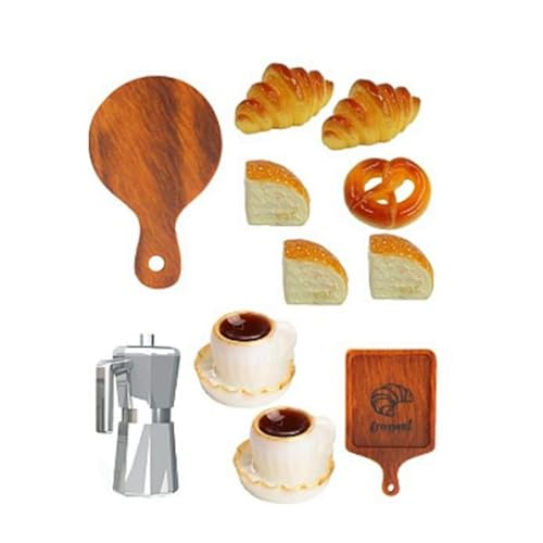 11 Stück Niedliches Puppenhaus Miniaturen Kaffee Brot Frühstück Modell Ornamente, Küche so tun Spiel Zubehör, DIY Dekor und Geschenk 11 Stück Niedliches Puppenhaus Miniaturen Kaffee Brot Frühstück Modell Ornamente, Küche so tun Spiel Zubehör, DIY Dekor und Geschenk von hiwhale