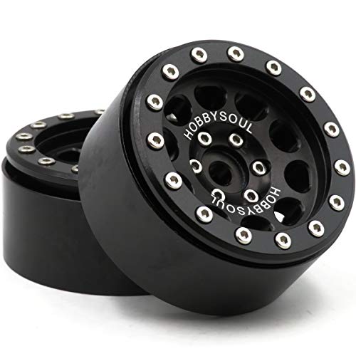 hobbysoul 2Stk RC Aluminium Alloy 1.9 beadlock Räder Felgen Hex 12mm Schwarz Farbe für 1.9 Crawler Truck Reifen hobbysoul 2Stk RC Aluminium Alloy 1.9 beadlock Räder Felgen Hex 12mm Schwarz Farbe für 1.9 Crawler Truck Reifen von hobbysoul