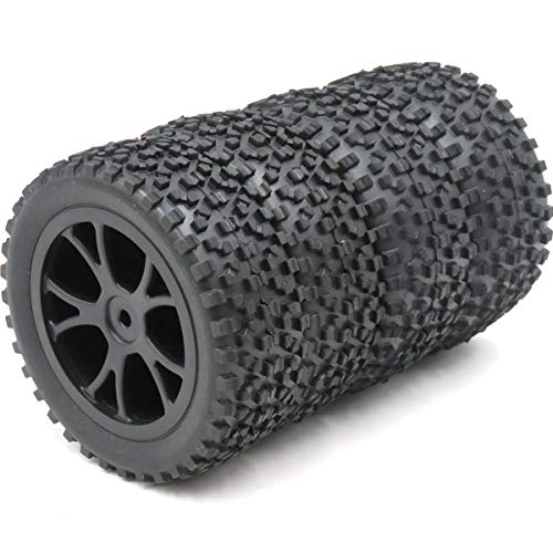 hobbysoul 4 Stück 1/10 Buggy Off Road Vorder Reifen hinten Reifen & Nylon felgen Sechskant 12mm für 1:10 Buggy von hobbysoul