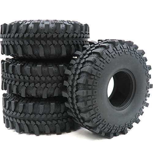 hobbysoul 4 Stück RC 2.2 Crawler Mud Terrain Reifen Super Grip Weichreifen mit weichem Schaumstoffeinsatz Höhe: 145 mm / 5,7 Zoll von hobbysoul