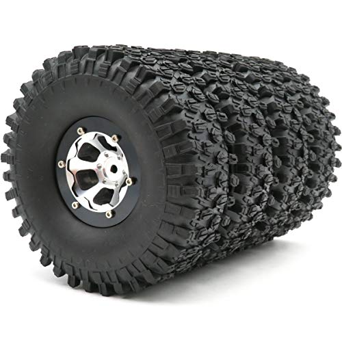 hobbysoul RC Rock Crawler 1.9 Super Swamper Reifen OD (Höhe) 120 mm & 1,9 BeadLock Felgen Hex 12 mm 4 Stück von hobbysoul