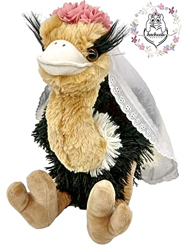 Brautstrauß Gerda **Premium** Plüschtier - Vogel Strauß Stofftier Partygag als Wurfstrauss für die Hochzeit oder für Braut und Junggesellinnen. von hochzeitsMONSTER