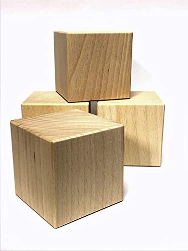 4er Set Holzwürfel 75x75x75mm von holzwuerfel.com