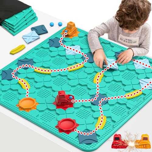 HOMEASY Brettspiele Logischer Straßenbauer 56 x 56cm groß Straßenbau Labyrinth Brettspiel Kinderspielzeug Kinderspiele Geburtstagegeschenk ab 4 5 6 7 8 Jahren von homeasy