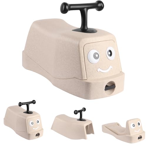 Homewell 4 in 1 Kinder Rutschauto mit Stauraum, Rutscher aus recyclebarem EPP-Materialfür Kinder ab 1 Jahr, Niedriges Fahrgestell, um EIN Umkippen zu verhindern, Mit 360-Grad-Universalrädern (Beige) von homewell