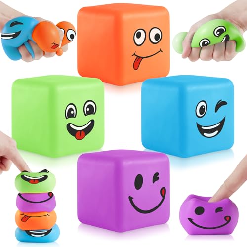 4 Stück Antistressbälle, Fidget Cube Anti Stress Spielzeug, Schöne Farben Stressbälle, Sugar Ball Stress Ball Quetschball, Stressabbau Erwachsene und Stressball Kinder von hopihy