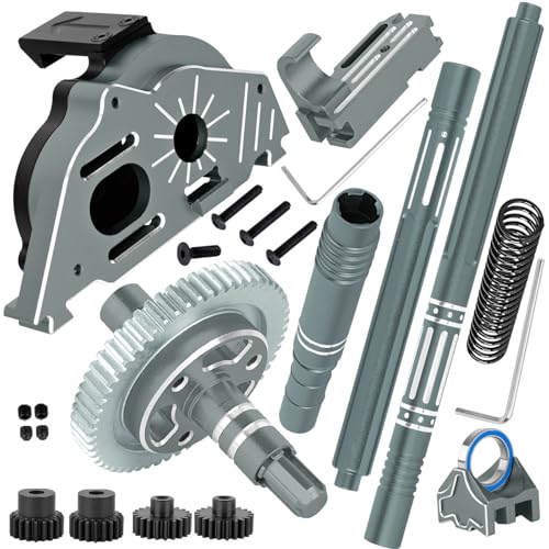 hopsupRC Motorhalterung Getriebeabdeckung Getriebe & 57T (20/21T Ritzel) Stirnradgetriebe Slipper Kupplung & Antriebswellen, Mittelantriebswelle CVD Upgrades Teil für 1/10 Senton/Granit/Big Rock 3S von hopsupRC