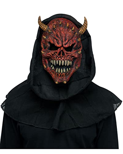 horror-shop Dämonen Maske mit Kapuze für Halloween von horror-shop