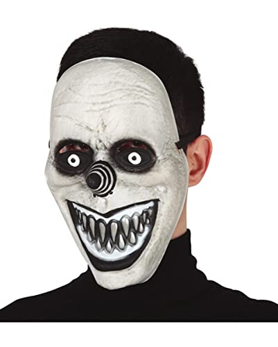 horror-shop Graue Crazy Spiral Clown Maske von horror-shop