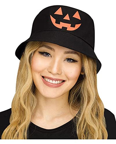 horror-shop Jolly Jack Fischerhut Bucket Hat für Halloween Kostüme schwarz von horror-shop