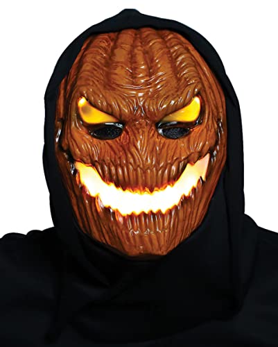 horror-shop Leuchtende Flammen Kürbis LED Maske von horror-shop