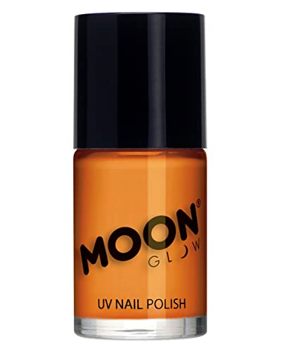 horror-shop Moon Glow UV Nagellack Neon Orange für Schwarzlicht Partys von horror-shop