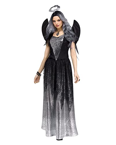 horror-shop Onyx Engel Damen Glitzer Kostüm schwarz-silber für Halloween & Fasching M/L von Horror-Shop