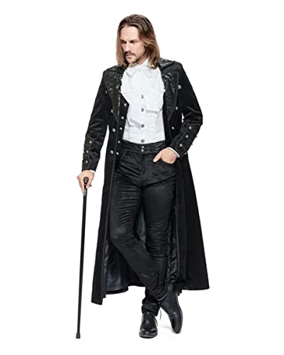 horror-shop Schwarzer Vampir & Piratenmantel im Gothic Look L-50/52 von horror-shop