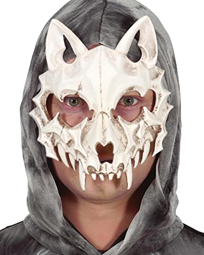 horror-shop Totenkopf Katzen Halbmaske für Halloween Verkleidungen von horror-shop