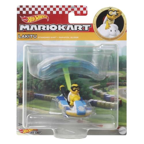 Hot Wheels Mario Kart Lakitu with Standard Kart and Parafoil Glider von Hot Wheels