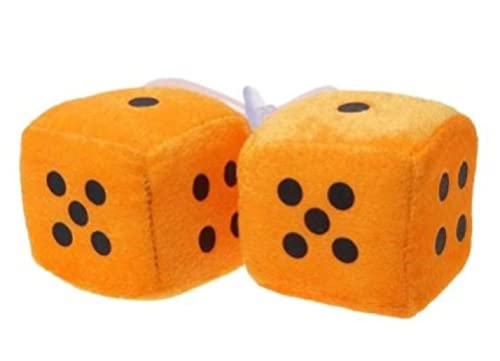 hotrodspirit - Fuzzy Dice für Rückspiegel, Orange Point, 6 cm, amerikanisches Auto von hotrodspirit