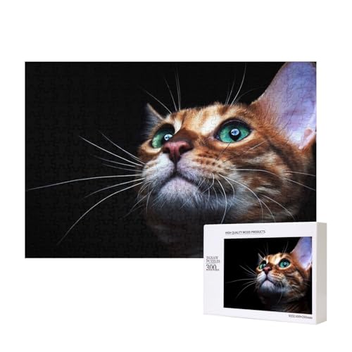 Abessinierkatze 300-teiliges Puzzle, Für Kinder ab 9 Jahren Lernspielzeug-300 Teile 28X40cm von houhm