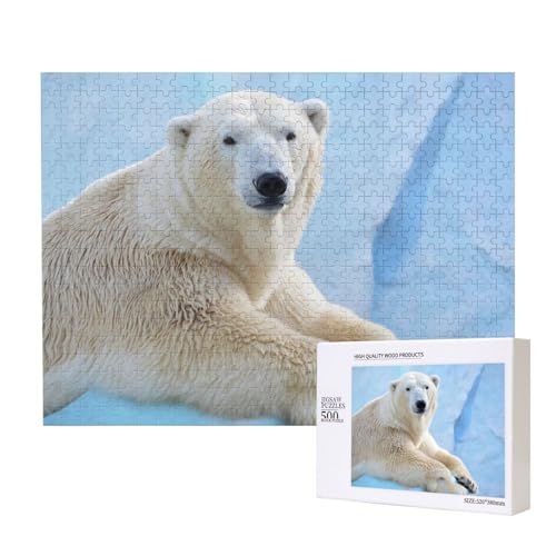 Beiger Eisbär Puzzle für 500 Personen, für Erwachsene und Kinder ab 12 Jahren, anspruchsvolles Puzzle, Puzzlegröße 38 x 52 cm von houhm