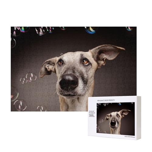 Blasen und Hund 300-teiliges Puzzle, Für Kinder ab 9 Jahren Lernspielzeug-300 Teile 28X40cm von houhm