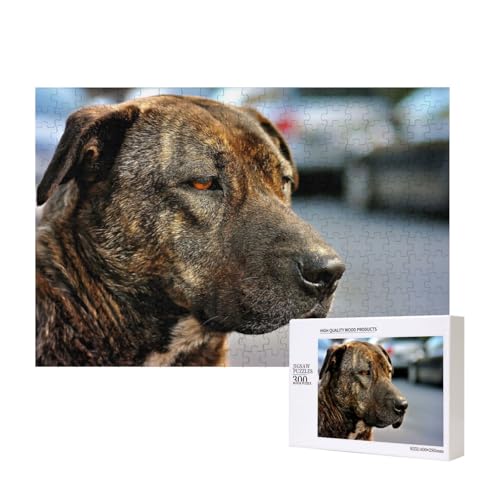 Brasilianischer Mastiff 300-teiliges Puzzle, Für Kinder ab 9 Jahren Lernspielzeug-300 Teile 28X40cm von houhm