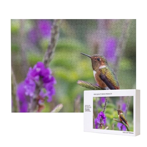 Bunter Kolibri Puzzle für 500 Personen, für Erwachsene und Kinder ab 12 Jahren, anspruchsvolles Puzzle, Puzzlegröße 38 x 52 cm von houhm