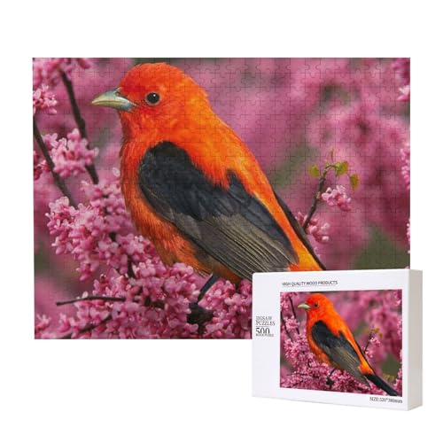 EIN orangefarbener Vogel Puzzle für 500 Personen, für Erwachsene und Kinder ab 12 Jahren, anspruchsvolles Puzzle, Puzzlegröße 38 x 52 cm von houhm