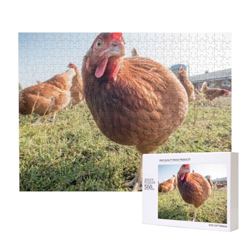 Einbeiniges Stehhuhn Puzzle für 500 Personen, für Erwachsene und Kinder ab 12 Jahren, anspruchsvolles Puzzle, Puzzlegröße 38 x 52 cm von houhm