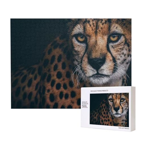 Einsamer Gepard Puzzle für 500 Personen, für Erwachsene und Kinder ab 12 Jahren, anspruchsvolles Puzzle, Puzzlegröße 38 x 52 cm von houhm