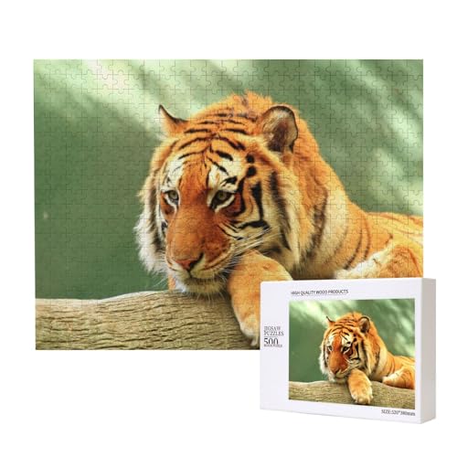 Einsamer Tiger Puzzle für 500 Personen, für Erwachsene und Kinder ab 12 Jahren, anspruchsvolles Puzzle, Puzzlegröße 38 x 52 cm von houhm