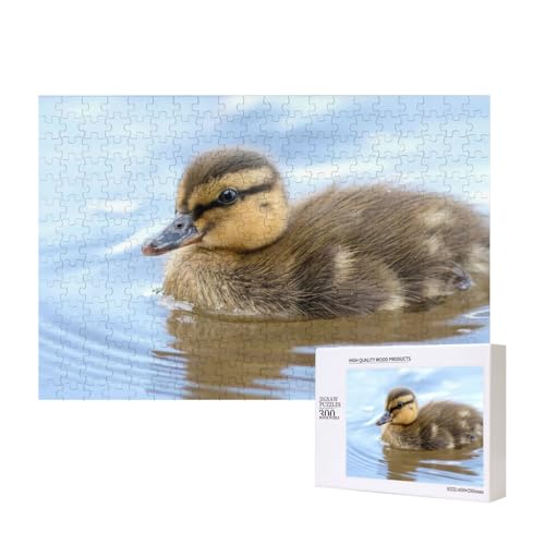 Flauschige und süße kleine Ente 300-teiliges Puzzle, Für Kinder ab 9 Jahren Lernspielzeug-300 Teile 28X40cm von houhm