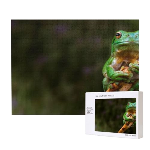 Frosch klammert Sich an den AST Puzzle für 500 Personen, für Erwachsene und Kinder ab 12 Jahren, anspruchsvolles Puzzle, Puzzlegröße 38 x 52 cm von houhm