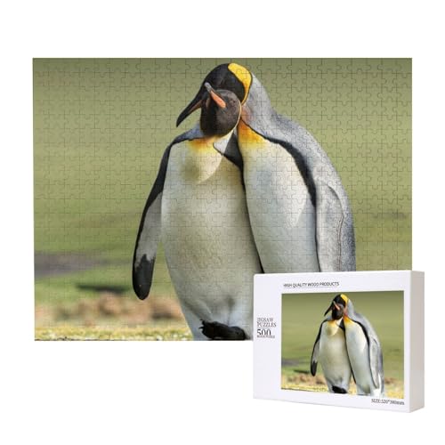 Frühling Intime Pinguine Puzzle für 500 Personen, für Erwachsene und Kinder ab 12 Jahren, anspruchsvolles Puzzle, Puzzlegröße 38 x 52 cm von houhm