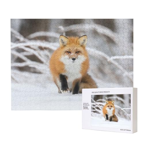 Fuchs mit schwarzen Armen Puzzle für 500 Personen, für Erwachsene und Kinder ab 12 Jahren, anspruchsvolles Puzzle, Puzzlegröße 38 x 52 cm von houhm