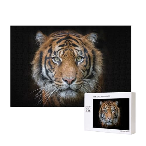 Gefleckter Tiger 300-teiliges Puzzle, Für Kinder ab 9 Jahren Lernspielzeug-300 Teile 28X40cm von houhm