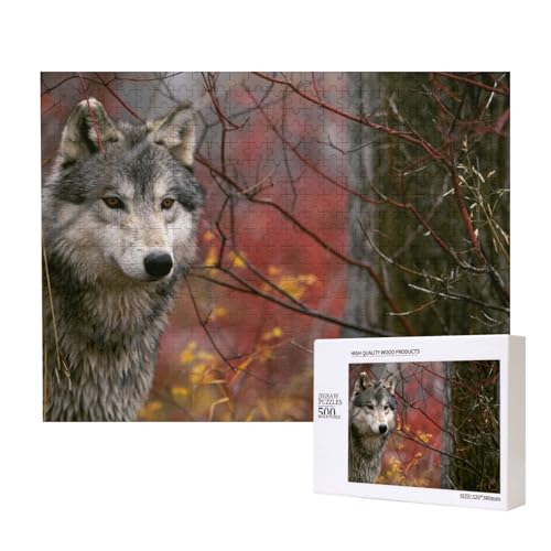 Herbst SLY Wolf Puzzle für 500 Personen, für Erwachsene und Kinder ab 12 Jahren, anspruchsvolles Puzzle, Puzzlegröße 38 x 52 cm von houhm