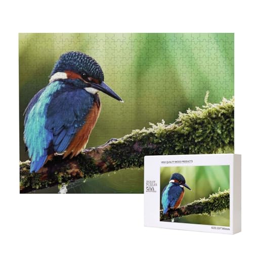 Juwelenartiger Eisvogel Puzzle für 500 Personen, für Erwachsene und Kinder ab 12 Jahren, anspruchsvolles Puzzle, Puzzlegröße 38 x 52 cm von houhm