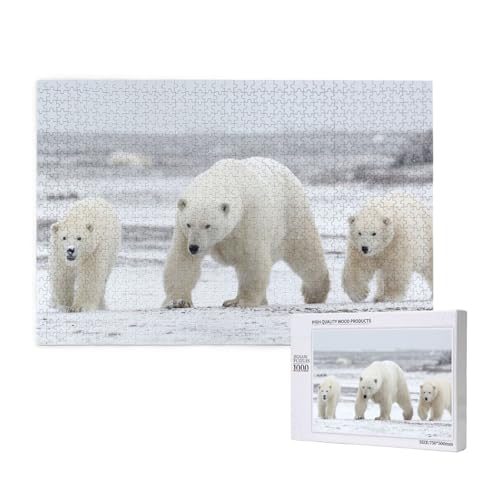 Kälteresistenter Eisbär Puzzle 1000 Teile für Erwachsene, Lernspiele, Heimdekorationspuzzle – Denksport-Puzzle 1000 Teile von houhm