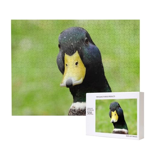 Kleine Nasenloch Ente Nahaufnahme Puzzle für 500 Personen, für Erwachsene und Kinder ab 12 Jahren, anspruchsvolles Puzzle, Puzzlegröße 38 x 52 cm von houhm