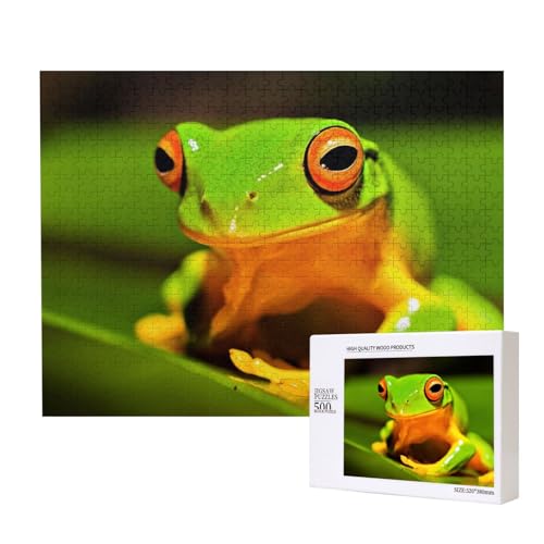 Kleiner und zarter Frosch Puzzle für 500 Personen, für Erwachsene und Kinder ab 12 Jahren, anspruchsvolles Puzzle, Puzzlegröße 38 x 52 cm von houhm