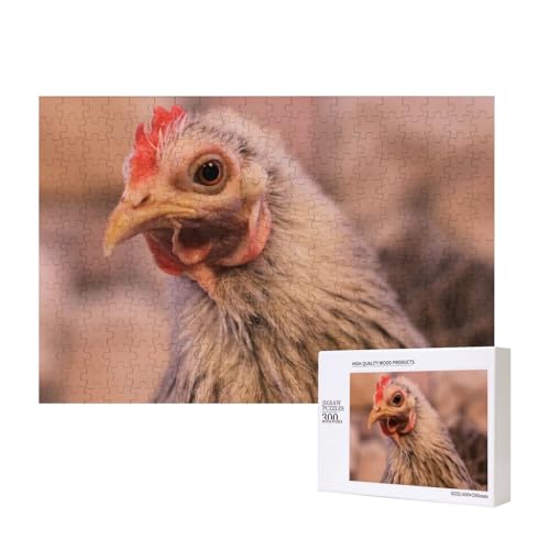 Kleines und zartes Huhn 300-teiliges Puzzle, Für Kinder ab 9 Jahren Lernspielzeug-300 Teile 28X40cm von houhm