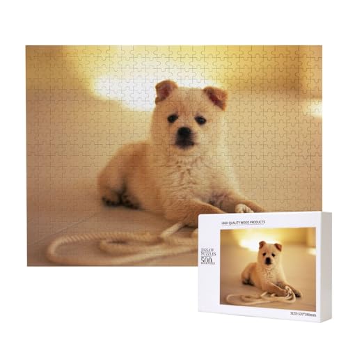 Liegender Hirtenhund Puzzle für 500 Personen, für Erwachsene und Kinder ab 12 Jahren, anspruchsvolles Puzzle, Puzzlegröße 38 x 52 cm von houhm