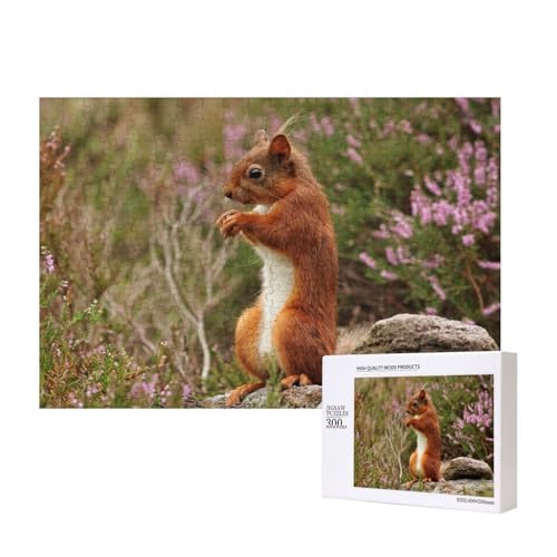 Niedliches Eichhörnchen, das aufrecht Steht 300-teiliges Puzzle, Für Kinder ab 9 Jahren Lernspielzeug-300 Teile 28X40cm von houhm