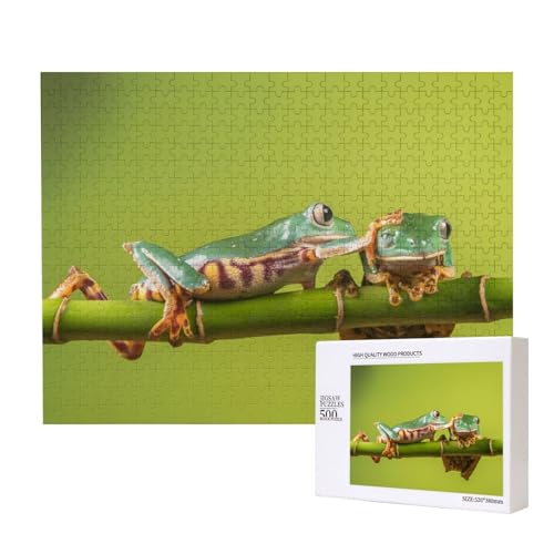 Pat der Kopffrosch Puzzle für 500 Personen, für Erwachsene und Kinder ab 12 Jahren, anspruchsvolles Puzzle, Puzzlegröße 38 x 52 cm von houhm