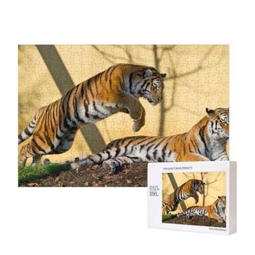 Robuster Tigersprung 300-teiliges Puzzle, Für Kinder ab 9 Jahren Lernspielzeug-300 Teile 28X40cm von houhm