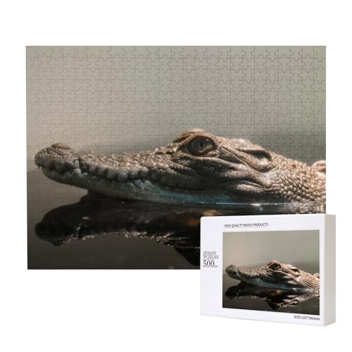 Schlauer Alligator Puzzle für 500 Personen, für Erwachsene und Kinder ab 12 Jahren, anspruchsvolles Puzzle, Puzzlegröße 38 x 52 cm von houhm